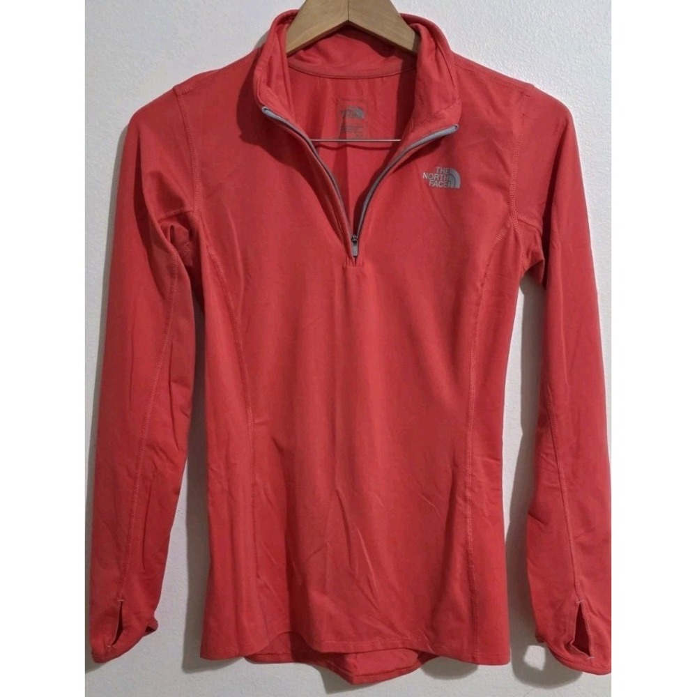 The North Face 1/4 Zip Base Layer Pullover Womens S Coral Hiking Outdoor Thumb